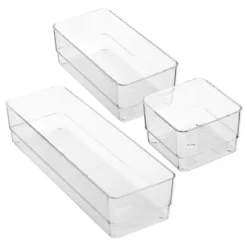 Juvale 6-Piece Set Clear Plastic Drawer Organizer Bin Basket For Office Desk Storages, 3 Assorted Sizes -Decor Haven Shop GUEST 24f73d6e a254 41b5 8c9c c1268ef3a711