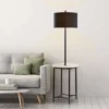 61.5" Amelia Modern Floor Lamp With Table And Built-In USB Matte Black/White Marble - Teamson Home -Decor Haven Shop GUEST 2657fb72 ee88 4e1c 9b1c 805f69b975fb