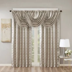 1pc 50"x95" Blackout Aurora Jacquard Curtain Panel Gray/Silver - SunSmart -Decor Haven Shop GUEST 266ea183 6ff9 4e31 9218 58a1cb67cdbe