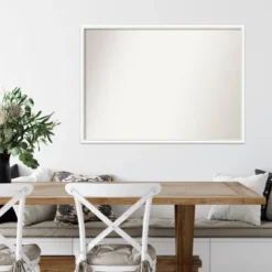 39" X 28" Non-Beveled Lucie White Wood Wall Mirror - Amanti Art -Decor Haven Shop GUEST 276213ac 1a3f 44d8 959f e5a662db0406