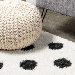 Pere Modern Charcoal Dot Shag Area Rug - JONATHAN Y -Decor Haven Shop GUEST 28194105 75b0 466b 93ab 5d378c34a279