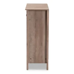 Derek Finished Wood 3 Door Shoe Cabinet Oak - Baxton Studio -Decor Haven Shop GUEST 281aa127 bfe8 44bb a0e9 f3abecea0a52