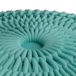 Holloway Round Knitted PET Polyester Pouf Aqua - WyndenHall -Decor Haven Shop GUEST 28fba0d5 26be 4215 852b cf3269badb6c