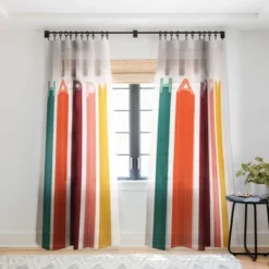 Showmemars Happy Letters In Retro Colors Single Panel Sheer Window Curtain - Society 6 -Decor Haven Shop GUEST 28fea1cb c562 4082 85ec 119e380850db