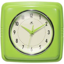 9" Square Retro Wall Clock - Infinity Instruments -Decor Haven Shop GUEST 2a779024 1896 483b 9a2c de373c010575