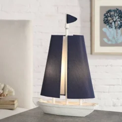 Moulded Sail Boat Table Lamp With Two U-Shaped Shades Blue/White - StyleCraft -Decor Haven Shop GUEST 2b91faf2 af22 47f0 953d dce8db3a136b