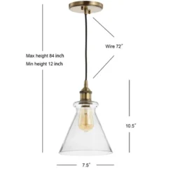 7.5" Adjustable Metal Goldwater Drop Pendant (Includes Energy Efficient Light Bulb) Brass - JONATHAN Y -Decor Haven Shop GUEST 2c7eb46a c2da 4a92 b706 94ea0d860bae