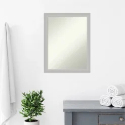 21" X 27" Non-Beveled Low Luster Wood Bathroom Wall Mirror Silver - Amanti Art -Decor Haven Shop GUEST 2cc5946c 42d5 4b93 96d9 a9c82b468dfa