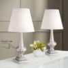 360 Lighting Brooks Modern Accent Table Lamps 19" High Set Of 2 Brushed Nickel Touch On Off White Fabric Shade For Bedroom Living Room Bedside Office -Decor Haven Shop GUEST 2d3abad5 22c9 442b a031 47fc9b134b0c