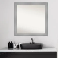 30" X 30" Non-Beveled Flair Bathroom Wall Mirror Polished Nickel - Amanti Art -Decor Haven Shop GUEST 2d971548 1b0f 4f11 ade1 d2fc22f3f4b3