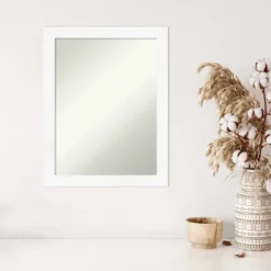 21" X 27" Non-Beveled Cabinet White Narrow Wall Mirror - Amanti Art -Decor Haven Shop GUEST 2e491eb3 4134 41fa b10e 77a727093ee5