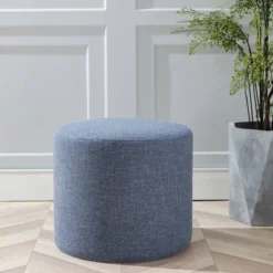 19" Round Pouf Ottoman - WOVENBYRD -Decor Haven Shop GUEST 2ed4238f 365b 4fa1 8305 a69bb9b5a7b2