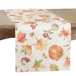 Saro Lifestyle Fall Pumpkin Design Dining Table Runner -Decor Haven Shop GUEST 2f8cd144 96bc 48a9 8ad2 2e8c7b4211ca