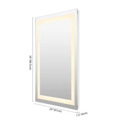 Remy Rectangular Frameless Anti-Fog Aluminum Front-lit Tri-color LED Bathroom Vanity Mirror With Smart Touch Control - JONATHAN Y -Decor Haven Shop GUEST 30dd7975 f036 4750 803c 7f146756fbae