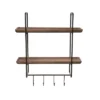 Transpac Metal 27.56 In. Brown Double Shelf With Hooks -Decor Haven Shop GUEST 30fe1006 9b2e 40c2 ab48 e832bedd05ba