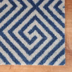 2'x3' ColorStar Greek Grid Door Mat Navy - Bungalow Flooring -Decor Haven Shop GUEST 318ecfed f4c1 4a9a 9728 ed7dbba4f952