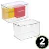 MDesign Plastic Stackable Home Office Supplies Storage Box - 2 Pack, Clear -Decor Haven Shop GUEST 32ee951a 6fcd 4135 b7d9 49ba6fa1f0ca