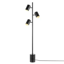 63" 3-Light Pratt Floor Lamp With Large Faux Marble Weighted Base Matte Black - Globe Electric -Decor Haven Shop GUEST 34606a29 9d50 44b7 8c74 f9a1b8e8354a