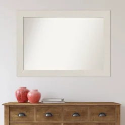 42" X 30" Non-Beveled Rustic Plank White Bathroom Wall Mirror - Amanti Art -Decor Haven Shop GUEST 34a03922 ffb8 419a 87a5 ecce42d1bb6c