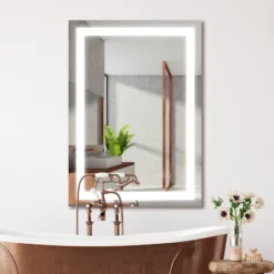 Remy Rectangular Frameless Anti-Fog Aluminum Front-lit Tri-color LED Bathroom Vanity Mirror With Smart Touch Control - JONATHAN Y -Decor Haven Shop GUEST 34cef1ae 5bb5 4776 b14f 5e5e3aaa4280