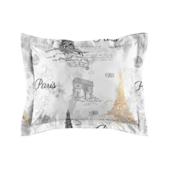 Paris Sketch Bed In A Bag Comforter Set White/Gold - Lanwood Home -Decor Haven Shop GUEST 354d10b9 4406 4254 8b6b e8b338633941