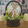 National Tree Company Woven Basket With Bunny Table Decoration, Woven Branch Base, Decorated With Fern Fronds, Tulips, Easter Collection, 17 Inches -Decor Haven Shop GUEST 35ad3f0c 22c3 4053 8bed b0eab8fe629c