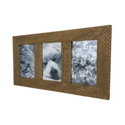 Crocodile Pattern 4X6 Three Photo Frame Natural Wood, MDF & Glass - Foreside Home & Garden -Decor Haven Shop GUEST 367f460b b97f 40e2 9949 fa9781e329fd