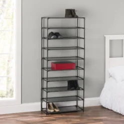 Home Basics 30 Pair Non-Woven Multi-Purpose Stackable Free-Standing Shoe Rack, Grey -Decor Haven Shop GUEST 3844fbea 6739 4719 8f62 d520962673dd