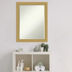 Amanti Art Grace Brushed Gold Petite Bevel Bathroom Wall Mirror 27.5 X 21.5 In. -Decor Haven Shop GUEST 3891688c fc87 4b80 ac35 05b84696bfb7