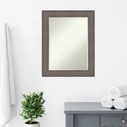 Amanti Art Country Barnwood Petite Bevel Wood Bathroom Wall Mirror 29 X 23 In. -Decor Haven Shop GUEST 391ead71 3655 4cc2 8384 de2d526afe99