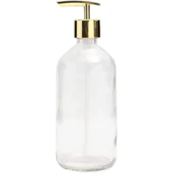 Juvale 2 Pack Clear Glass Soap Dispenser With Gold Pump (16 Oz) -Decor Haven Shop GUEST 392e32d5 f26d 4c89 8343 1e62027dc7de