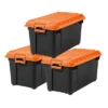 IRIS 3pk 82 Qt Store-it-All Container Black With Orange Lids And Buckles -Decor Haven Shop GUEST 3b9ac85c 3719 4b72 8d0f 88059232bce9