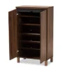 Talon Two-Tone Wood 2 Door Shoe Storage Cabinet Walnut Brown/Dark Gray - Baxton Studio -Decor Haven Shop GUEST 3c17095a cdf1 46ba 90be 4c51e968e16a