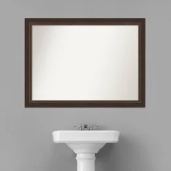 43" X 32" Non-Beveled Lara Wood Bathroom Wall Mirror Bronze - Amanti Art -Decor Haven Shop GUEST 3c6ffc0a 9046 4647 ad13 e6dd6c6b0595