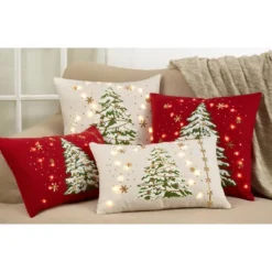 Saro Lifestyle Christmas Tree Throw Pillow With LED Lights -Decor Haven Shop GUEST 3c942f56 d547 45ab 901a ea1f4a4c04c7