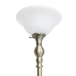 1 Light Torchiere Floor Lamp With Marbleized Glass Shade Antique Brass - Elegant Designs -Decor Haven Shop GUEST 3d3e1681 073f 4210 84e9 e4c3248dfdc4