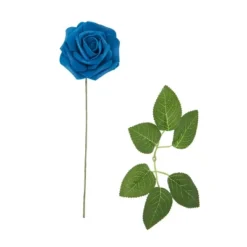 Bright Creations 60 Pack Artificial Blue Foam Roses, Faux Fake Flower Heads With Stems & Leaves For Decor & Craft, 136 Piece, 3 In -Decor Haven Shop GUEST 3d5fdda3 ed48 428e 8396 3141bde05c47