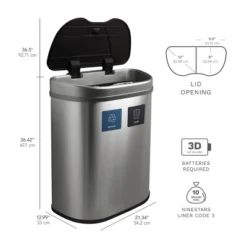 Nine Stars 18.5gal Motion Sensor D-Shape Stainless Steel Recycling Trash Can -Decor Haven Shop GUEST 3ef073a2 7412 4e58 86bc 3df76e17dd2e