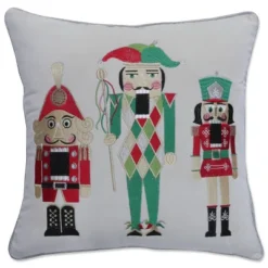 16.5"x16.5" Indoor Christmas 'Velvet Nutcrackers' Gray Square Throw Pillow Cover - Pillow Perfect -Decor Haven Shop GUEST 3f057e2d ecd2 4bc0 8cc8 eac97e648e27