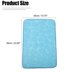 Unique Bargains Cobblestone Pattern Bathroom Rugs Polyester Bath Mat Machine Washable Blue 60x40cm -Decor Haven Shop GUEST 3f597141 49e8 4d7f a579 5117b43d3229