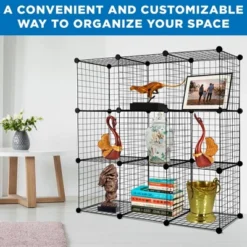 Mount-It! Wire Storage Cubes, 12-Cube Metal Grid Organizer | Modular Wire Shelving Units, DIY Closet Cabinet Organizer | 14" W X 14" H -Decor Haven Shop GUEST 4139cf6c cfbe 4571 81c6 2d44e59d948c