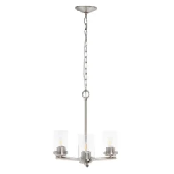 3-Light 15" Classic Contemporary Clear Glass/Metal Hanging Pendant Chandelier - Lalia Home -Decor Haven Shop GUEST 41e42e8f 4c3c 4fee bfa6 c09f5cf449ca