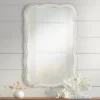 Noble Park Nellie Scallop Edge Rectangular Vanity Decorative Wall Mirror Country Cottage Distressed White Frame 23 1/2" Wide For Bathroom Home Office -Decor Haven Shop GUEST 42a78550 4443 4b6c a602 352028c93758