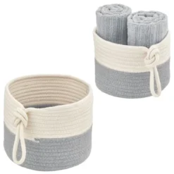 MDesign Woven Cotton Rope Bathroom Basket With Tie Handle, Set Of 2 -Decor Haven Shop GUEST 4325e510 489c 456b bf8e 92ca3a85713f