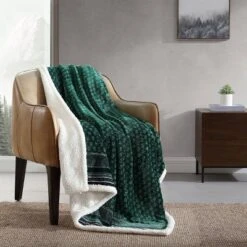 50"x60" Fair Isle Reversible Throw Blanket Green - Eddie Bauer -Decor Haven Shop GUEST 433464f6 42a8 4807 a8b6 efaeac965589