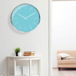 20" Simplistic Wall Clock Blue/Silver - Stonebriar Collection -Decor Haven Shop GUEST 43e6f767 b424 4c59 a069 96e663df536e