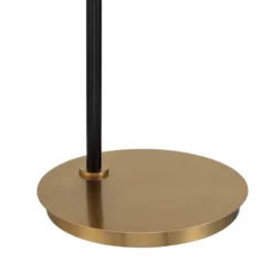 Possini Euro Design Sausalito Mid Century Modern Downbridge Floor Lamp 67" Tall Warm Gold Black Metal Linen Cylinder Shade For Living Room Reading -Decor Haven Shop GUEST 4436b0bc bc72 4a0e 9d5f cb43d840c5dc