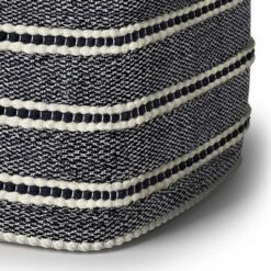 Anika Square Woven PET Polyester Pouf Navy/White - WyndenHall -Decor Haven Shop GUEST 44a90ebd 197e 45a2 a5a0 b8751fce6370