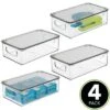 MDesign Plastic Storage Bin With Handles, Lid For Office - 4 Pack -Decor Haven Shop GUEST 44d0cd49 45e5 4d5c b7a4 a5bf3c681b1c