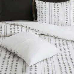 Cotton Duvet Cover Queen Size, 3Pcs Yarn-Dyed Tufted Dots Jacquard Duvet Cover Set -Decor Haven Shop GUEST 4526281a c4ad 44dc bb82 6ce9dda120f9